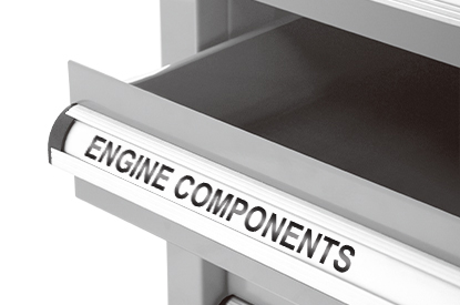 Full length aluminum handles and labels