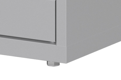 Tool cabinet with levelers screws