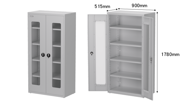 棚板置物櫃壓克力門-SAA-361K