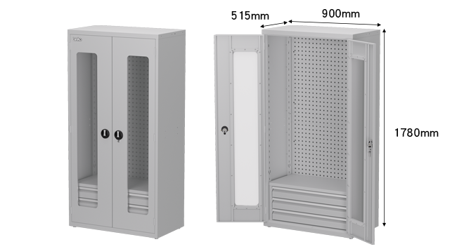洞洞板置物櫃壓克力門-SAQ-362K
