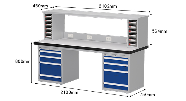WAD-77042F7 雙櫃工作桌