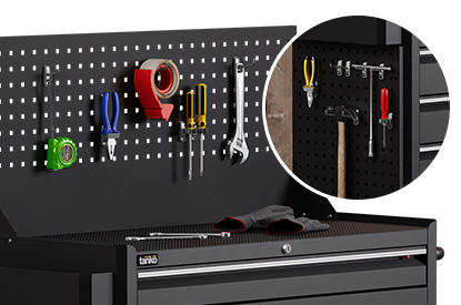 Hooks can be applied to perforated boards Hooks can be applied to perforated boards