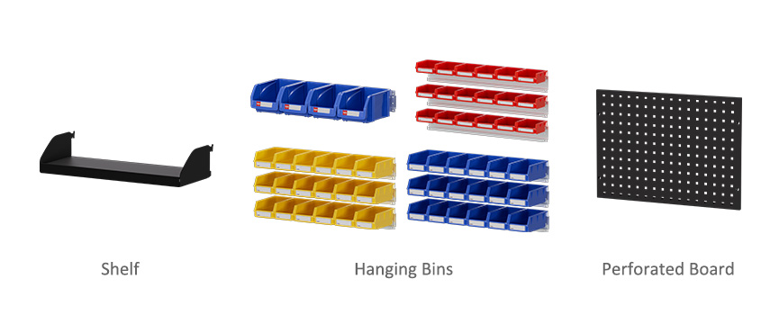 SShelf、Perforated Board and Hanging Bins Shelf/Perforated Board and Hanging Bins