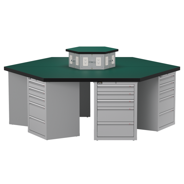 六角工作桌-標準型工具櫃款